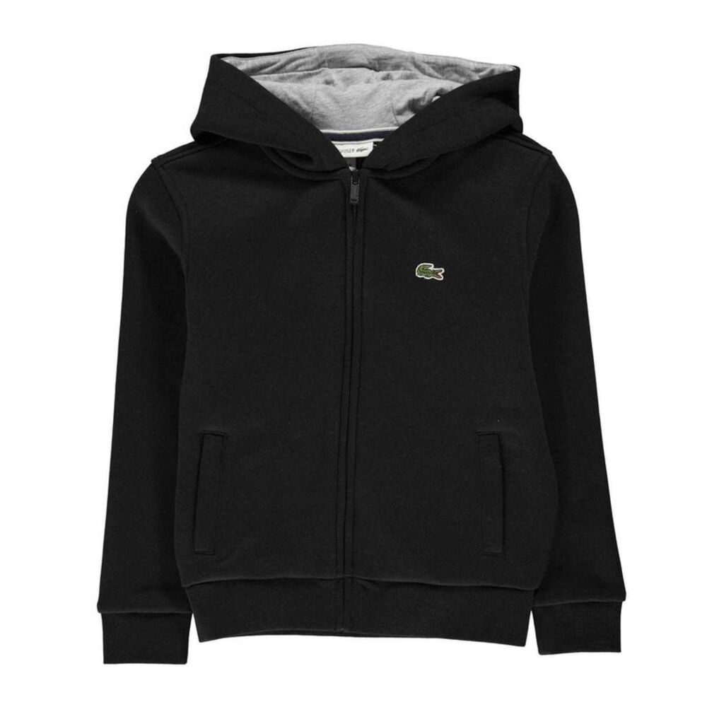 Lacoste Boys Basic Full Zip Hoodie / Black